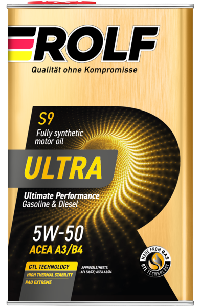 Масло моторное синтетическое Rolf Ultra SAE 5W-50 ACEA A3/B4 API SN/CF 1л (металл)