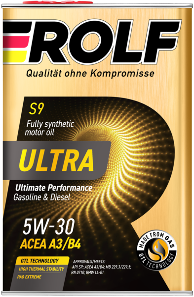 Масло моторное синтетическое Rolf Ultra SAE 5W-30 ACEA A3/B4 API SP 4л (металл)