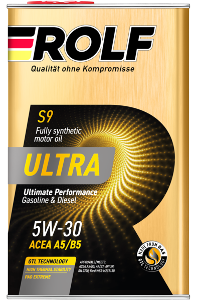 Масло моторное синтетическое Rolf Ultra SAE 5W-30 ACEA A5/B5 API SP 1л (металл)