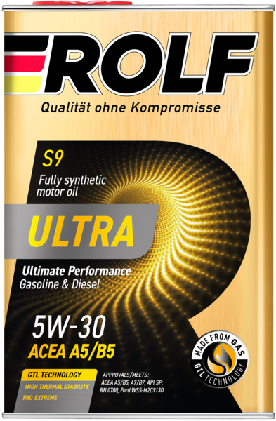 Масло моторное синтетическое Rolf Ultra SAE 5W-30 ACEA A5/B5 API SP 4л (металл)