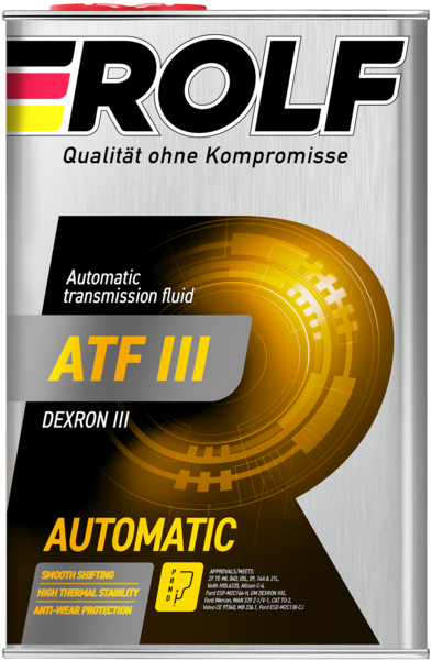 Жидкость для автоматических трансмиссий Rolf ATF III 4л (металл)
